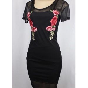Women’s Black Mesh Mini Dress